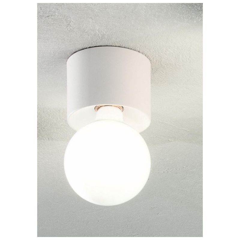 BOW PLAFONIERA PICCOLA ROTONDA MODERNA CON LAMPADINA A VISTA E27 DISPONIBILE IN 4 COLORI ONDALUCE CICIRIELLO - Cristalensi Shop