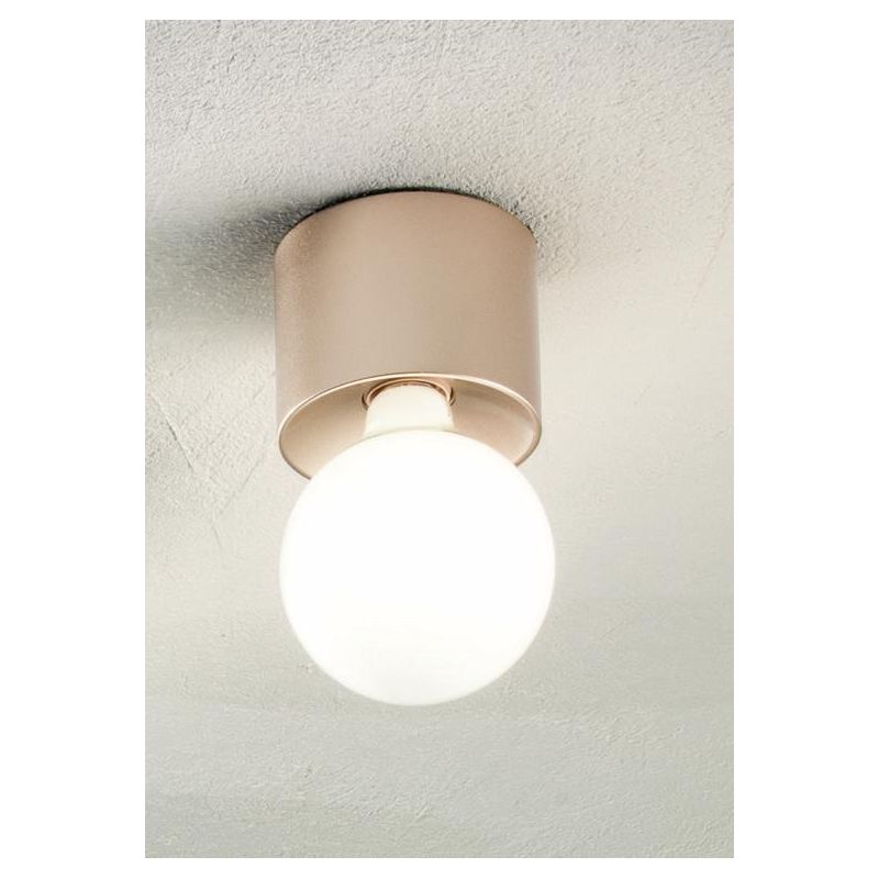 BOW PLAFONIERA PICCOLA ROTONDA MODERNA CON LAMPADINA A VISTA E27 DISPONIBILE IN 4 COLORI ONDALUCE CICIRIELLO - Cristalensi Shop