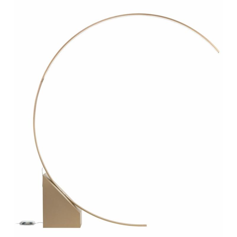 RUNE PIANTANA AD ARCO IN METALLO ORO O NERO LED 35W LUCE 3000K DIMMERABILE SPESSORE CM 176 MODERNA ONDALUCE CICIRIELLO - Cristal