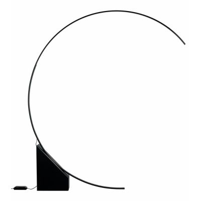 RUNE PIANTANA AD ARCO IN METALLO ORO O NERO LED 35W LUCE 3000K DIMMERABILE SPESSORE CM 176 MODERNA ONDALUCE CICIRIELLO - Cristal