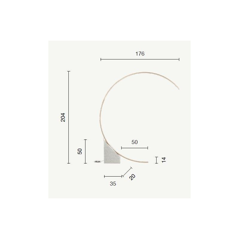 RUNE PIANTANA AD ARCO IN METALLO ORO O NERO CON BASE IN MARMO LED 35W LUCE 3000K DIMMERABILE MODERNA ONDALUCE CICIRIELLO - Crist