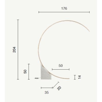 RUNE PIANTANA AD ARCO IN METALLO ORO O NERO CON BASE IN MARMO LED 35W LUCE 3000K DIMMERABILE MODERNA ONDALUCE CICIRIELLO - Crist