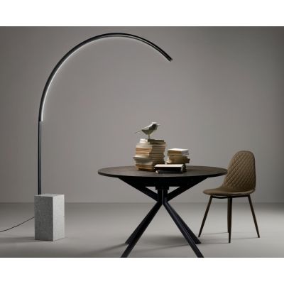 BIBLIO PIANTANA AD ARCO IN METALLO ORO O NERO CON BASE IN MARMO LED 33W LUCE 3000K DIMMERABILE MODERNA ONDALUCE CICIRIELLO - Cri