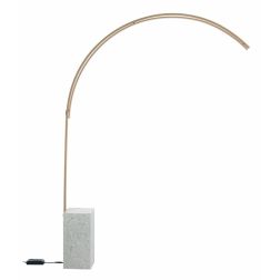 BIBLIO PIANTANA AD ARCO IN METALLO ORO O NERO CON BASE IN MARMO LED 33W LUCE 3000K DIMMERABILE MODERNA ONDALUCE CICIRIELLO - Cri 2