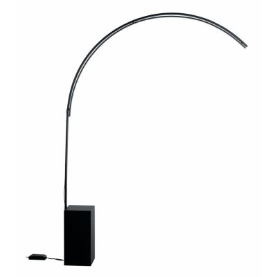 BIBLIO PIANTANA AD ARCO IN METALLO ORO O NERO LED 33W LUCE 3000K DIMMERABILE SPESSORE CM 142 MODERNA ONDALUCE CICIRIELLO - Crist