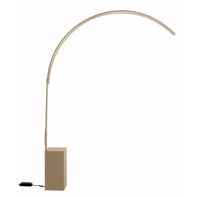 BIBLIO PIANTANA AD ARCO IN METALLO ORO O NERO LED 33W LUCE 3000K DIMMERABILE SPESSORE CM 142 MODERNA ONDALUCE CICIRIELLO - Crist