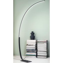 KEEP PIANTANA AD ARCO MODERNA LED 30W LUCE 3000K DIMMERABILE IN METALLO BIANCO,NERO O ORO ONDALUCE CICIRIELLO - Cristalensi Shop 2