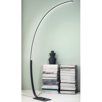 KEEP PIANTANA AD ARCO MODERNA LED 30W LUCE 3000K DIMMERABILE IN METALLO BIANCO,NERO O ORO ONDALUCE CICIRIELLO - Cristalensi Shop