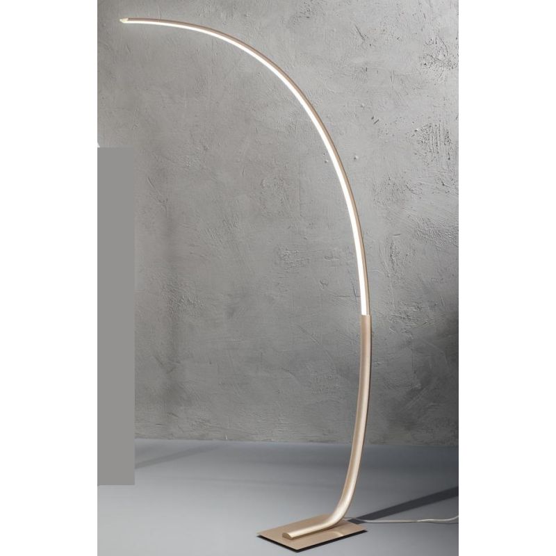 KEEP PIANTANA AD ARCO MODERNA LED 30W LUCE 3000K DIMMERABILE IN METALLO BIANCO,NERO O ORO ONDALUCE CICIRIELLO - Cristalensi Shop