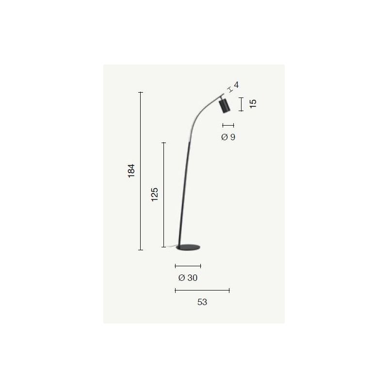 MURGA PIANTANA MODERNA IN METALLO NERO O ORO LED 30W LUCE 3000K DIMMERABILE ALTEZZA CM 184 ONDALUCE CICIRIELLO - Cristalensi Sho