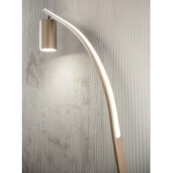 MURGA PIANTANA MODERNA IN METALLO NERO O ORO LED 30W LUCE 3000K DIMMERABILE ALTEZZA CM 184 ONDALUCE CICIRIELLO - Cristalensi Sho 2