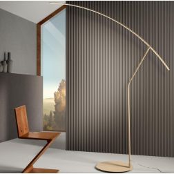 FOLAGA PIANTANA AD ARCO REGOLABILE IN METALLO BIANCO, NERO O ORO LED 30W LUCE 3000K DIMMERABILE ALTEZZA CM 200 ONDALUCE CICIRIEL 2