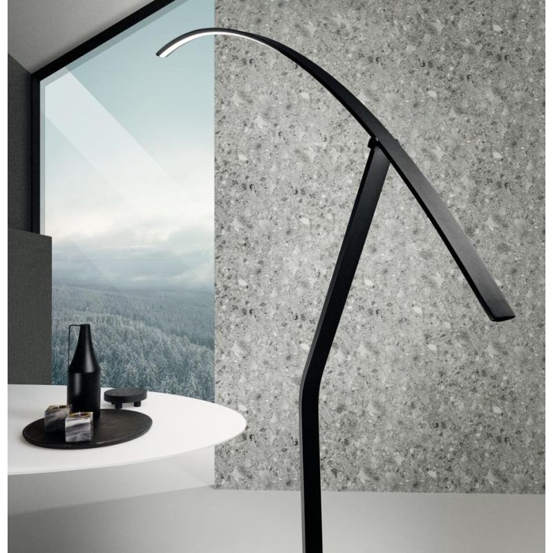 FOLAGA PIANTANA AD ARCO REGOLABILE IN METALLO BIANCO, NERO O ORO LED 30W LUCE 3000K DIMMERABILE ALTEZZA CM 200 ONDALUCE CICIRIEL