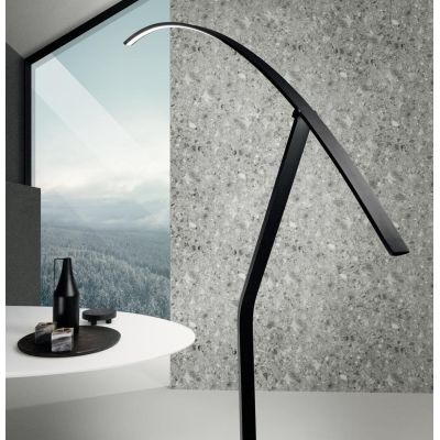 FOLAGA PIANTANA AD ARCO REGOLABILE IN METALLO BIANCO, NERO O ORO LED 30W LUCE 3000K DIMMERABILE ALTEZZA CM 200 ONDALUCE CICIRIEL