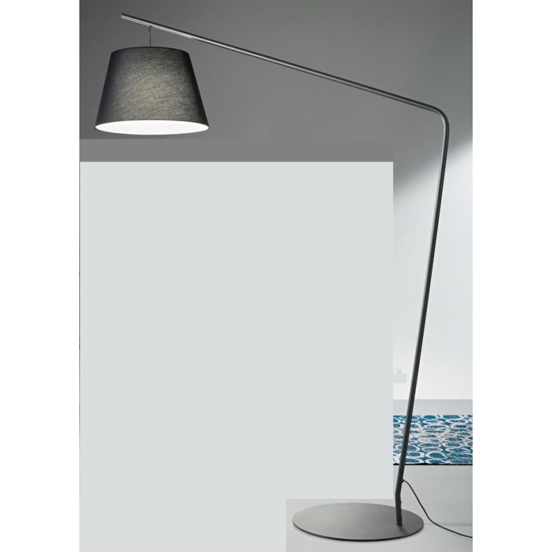 VELVET PIANTANA ORIGINALE E MODERNA IN METALLO NERO,BIANCO O ORO CON PARALUME IN TESSUTO ALTEZZA CM 205 ONDALUCE CICIRIELLO - Cr