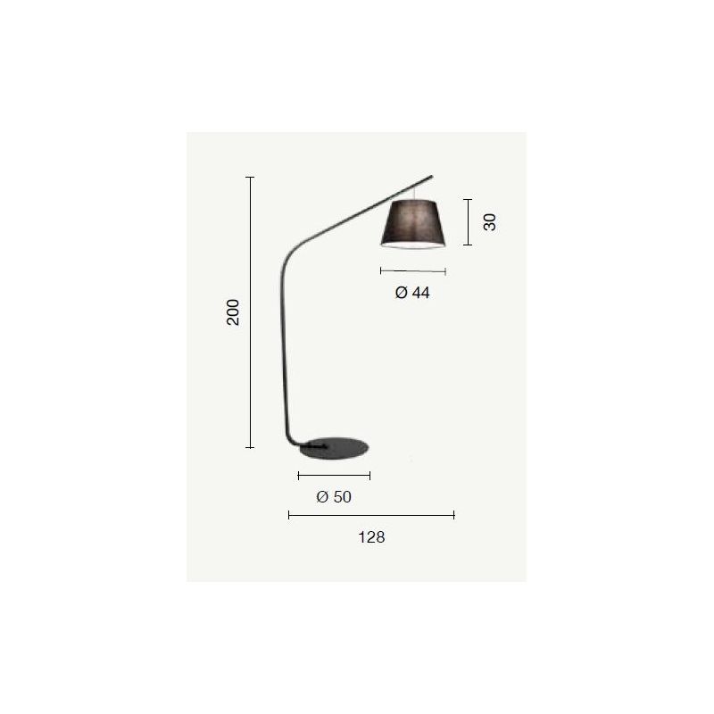 LIANA PIANTANA MODERNA IN METALLO NERO E BIANCO CON PARALUME IN TESSUTO ALTEZZA CM 200 ONDALUCE CICIRIELLO - Cristalensi Shop On