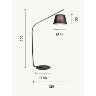 LIANA PIANTANA MODERNA IN METALLO NERO E BIANCO CON PARALUME IN TESSUTO ALTEZZA CM 200 ONDALUCE CICIRIELLO - Cristalensi Shop On
