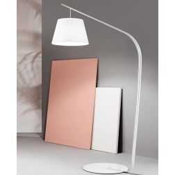 LIANA PIANTANA MODERNA IN METALLO NERO E BIANCO CON PARALUME IN TESSUTO ALTEZZA CM 200 ONDALUCE CICIRIELLO - Cristalensi Shop On 2