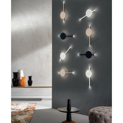 JAMES APPLIQUE MODERNA IN METALLO BIANCO,NERO O ORO LED 16W LUCE 3000K H40 CM ONDALUCE CICIRIELLO - Cristalensi Shop Online