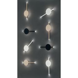JAMES APPLIQUE MODERNA IN METALLO BIANCO,NERO O ORO LED 16W LUCE 3000K H40 CM ONDALUCE CICIRIELLO - Cristalensi Shop Online