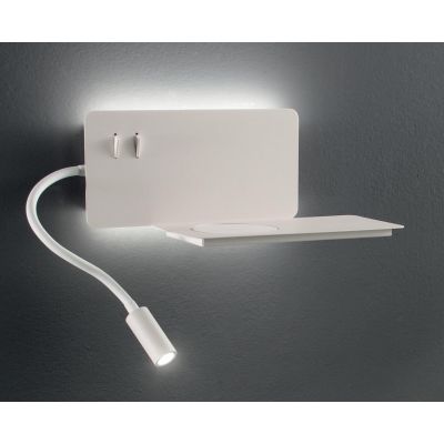 FLAT APPLIQUE LATO SINISTRO PORTA USB, CARICATORE WIRELESS,SPOT ORIENTABILE PER CAMERA DA LETTO ONDALUCE CICIRIELLO - Cristalens