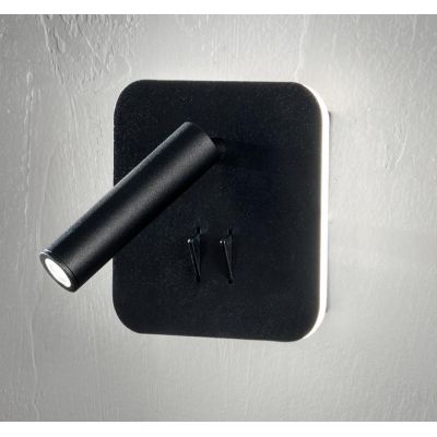 SELLA APPLIQUE QUADRATA CON SNODO ORIENTABILE LED 9W METALLO BIANCO O NERO DOPPIA ILLUMINAZIONE ONDALUCE CICIRIELLO - Cristalens