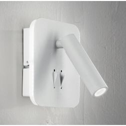 SELLA APPLIQUE QUADRATA CON SNODO ORIENTABILE LED 9W METALLO BIANCO O NERO DOPPIA ILLUMINAZIONE ONDALUCE CICIRIELLO - Cristalens