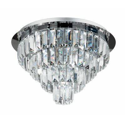 CASTLE PLAFONIERA GRANDE ELEGANTE D80 CM ORO O CROMO CON PENDENTI IN CRISTALLO ATTACCO 16XG9 ONDALUCE CICIRIELLO - Cristalensi S