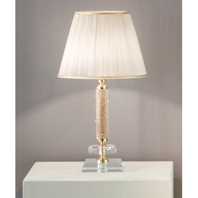 DIDO LAMPADA DA TAVOLO O ABAT JOUR IN CRISTALLO E METALLO ELEGANTE E CLASSICA DIAMETRO CM 25 5 COLORI ONDALUCE CICIRIELLO - Cris