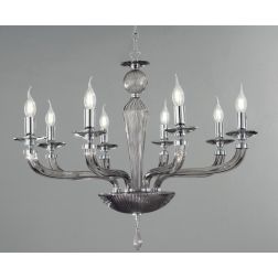 VILLA LAMPADADIO CLASSICO AD 8 LUCI IN VETRO LAVORATO A MANO 6 COLORI DISPONIBILI DI ONDALUCE ONDALUCE CICIRIELLO - Cristalensi 2