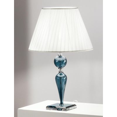 VILLA LAMPADA DA TAVOLO GRANDE IN VETRO LAVORATO A MANO CLASSICA D40 CM 6 COLORI ONDALUCE ONDALUCE CICIRIELLO - Cristalensi Shop