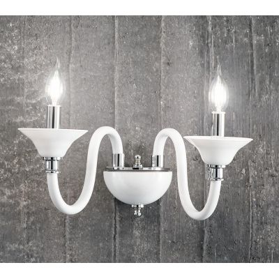 TEBE LAMPADA A PARETE CLASSICA CON 2 LUCI IN VETRO E CRISTALLO 6 COLORI DI ONDALUCE ONDALUCE CICIRIELLO - Cristalensi Shop Onlin