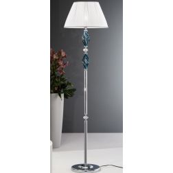 1306 LAMPADA DA TERRA IN CRISTALLO E METALLO ELEGANTE E CLASSICA CON VETRO COLORATO ONDALUCE CICIRIELLO - Cristalensi Shop Onlin