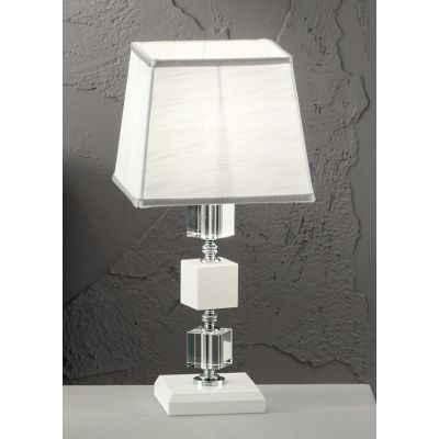 LIVIA LAMPADA DA TAVOLO IN CRISTALLO CLASSICA L20 CM BIANCA,FUME,OTTANIO O TORTORA DI CICIRIELLO ONDALUCE CICIRIELLO - Cristalen