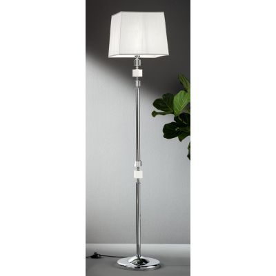 LIVIA LAMPADA DA TERRA H175 IN METALLO CROMATO E CRISTALLO CLASSICA BIANCA,FUME,OTTANIO O TORTORA ONDALUCE CICIRIELLO - Cristale