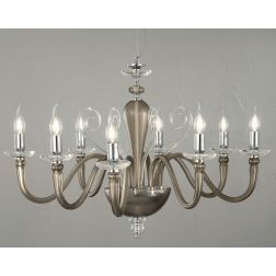 DEBUSSY 8 LUCI LAMPADARIO CLASSICO IN VETRO SOFFIATO 5 COLORI E CRISTALLO DI ONDALUCE ONDALUCE CICIRIELLO - Cristalensi Shop Onl 2