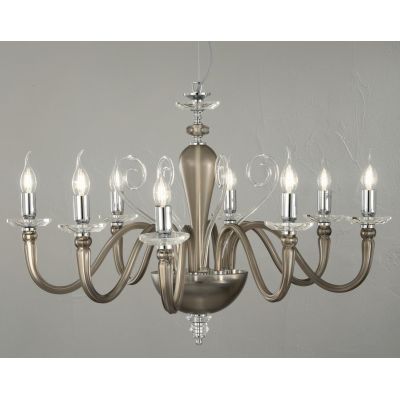 DEBUSSY 8 LUCI LAMPADARIO CLASSICO IN VETRO SOFFIATO 5 COLORI E CRISTALLO DI ONDALUCE ONDALUCE CICIRIELLO - Cristalensi Shop Onl