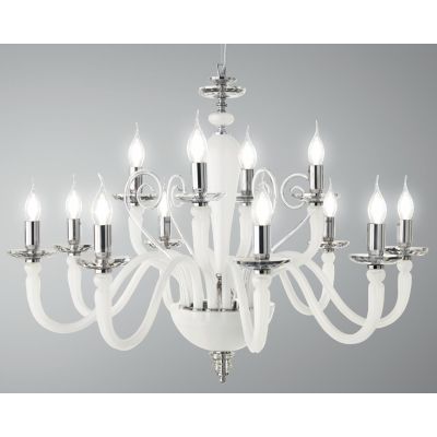 DEBUSSY 12 LUCI LAMPADARIO CLASSICO IN VETRO SOFFIATO 5 COLORI E CRISTALLO DI ONDALUCE ONDALUCE CICIRIELLO - Cristalensi Shop On