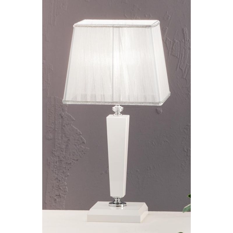 CHERUBINI LAMPADA DA TAVOLO IN CRISTALLO e METALLO ELEGANTE E CLASSICO 3 FINITURE DI ONDALUCE ONDALUCE CICIRIELLO - Cristalensi