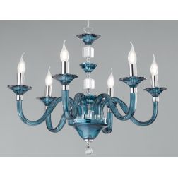 GALA 6 LUCI LAMPADARIO CLASSICO ED ELEGANTE IN CRISTALLO E VETRO IN 6 FINITURE COLORE ONDALUCE CICIRIELLO - Cristalensi Shop Onl 2