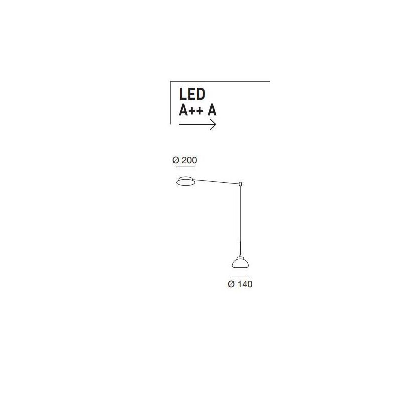 3547-41 ARABELLA SOSPENSIONE AD UNA SOLA LUCE CON DECENTRAMENTO BIANCO AMBRA FUME DELLA FABAS LUCE Fabas Luce - Cristalensi Shop