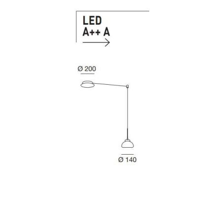 3547-41 ARABELLA SOSPENSIONE AD UNA SOLA LUCE CON DECENTRAMENTO BIANCO AMBRA FUME DELLA FABAS LUCE Fabas Luce - Cristalensi Shop