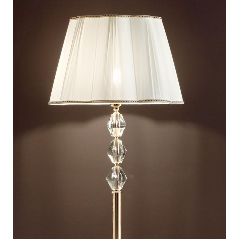 BRIGIDA LAMPADA DA TERRA IN CRISTALLO E METALLO ELEGANTE E CLASSICA FINITURA ORO DI ONDALUCE ONDALUCE CICIRIELLO - Cristalensi S