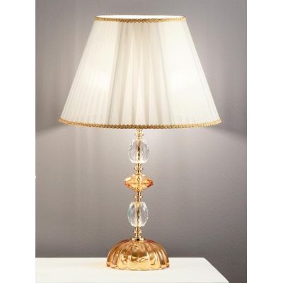 PATRICIA LAMPADA DA TAVOLO GRANDE IN CRISTALLO e METALLO ELEGANTE E CLASSICO AMBRA FINITURA ORO ONDALUCE CICIRIELLO - Cristalens