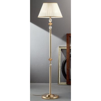PATRICIA LAMPADA DA TERRA IN CRISTALLO E METALLO ELEGANTE E CLASSICA AMBRA FINITURA ORO DI ONDALUCE ONDALUCE CICIRIELLO - Crista