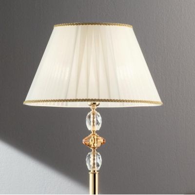 PATRICIA LAMPADA DA TERRA IN CRISTALLO E METALLO ELEGANTE E CLASSICA AMBRA FINITURA ORO DI ONDALUCE ONDALUCE CICIRIELLO - Crista