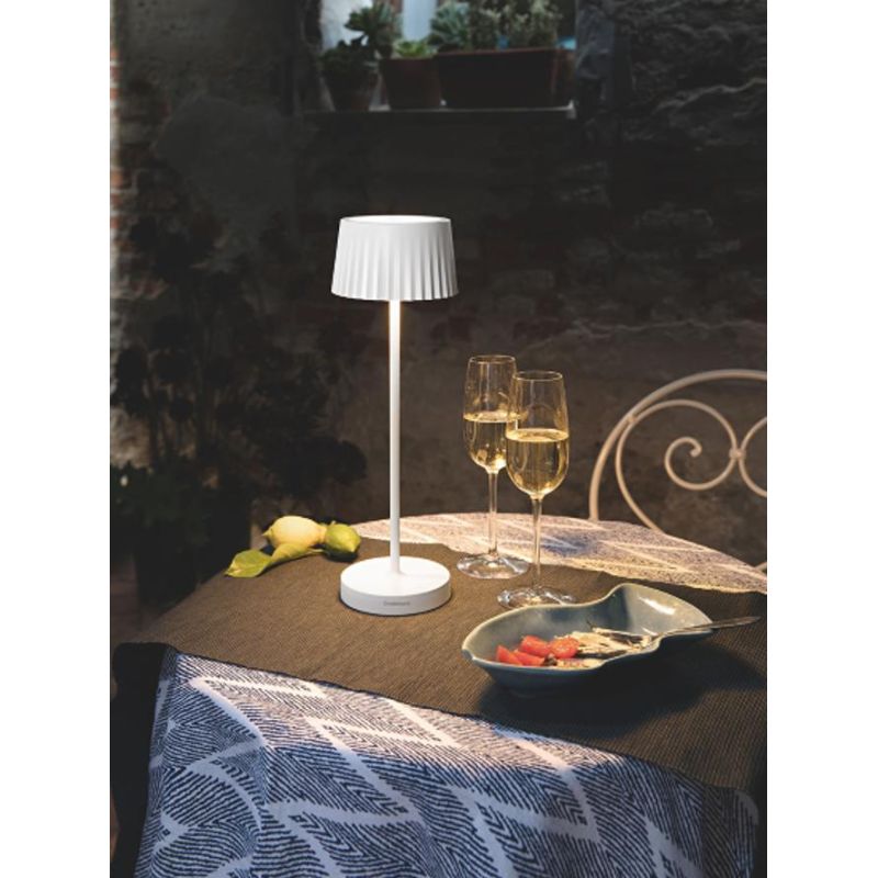 MACAO LAMPADA DA TAVOLO IP54 CON RICARICA USB, TOUCH DIMMER LED 3W LUCE 3000K 6 COLORI ONDALUCE CICIRIELLO - Cristalensi Shop On