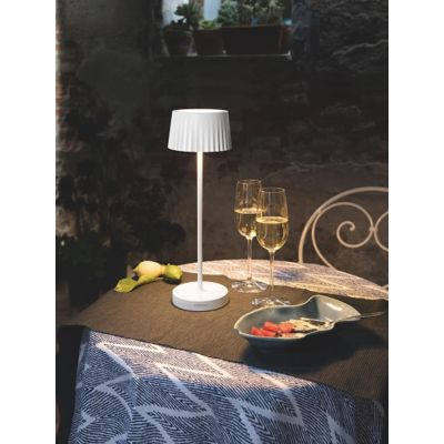 MACAO LAMPADA DA TAVOLO IP54 CON RICARICA USB, TOUCH DIMMER LED 3W LUCE 3000K 6 COLORI ONDALUCE CICIRIELLO - Cristalensi Shop On