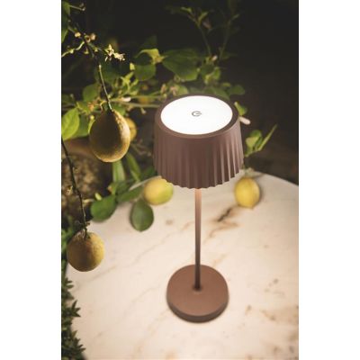 MACAO LAMPADA DA TAVOLO IP54 CON RICARICA USB, TOUCH DIMMER LED 3W LUCE 3000K 6 COLORI ONDALUCE CICIRIELLO - Cristalensi Shop On