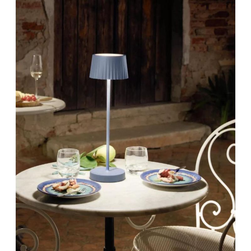 MACAO LAMPADA DA TAVOLO IP54 CON RICARICA USB, TOUCH DIMMER LED 3W LUCE 3000K 6 COLORI ONDALUCE CICIRIELLO - Cristalensi Shop On